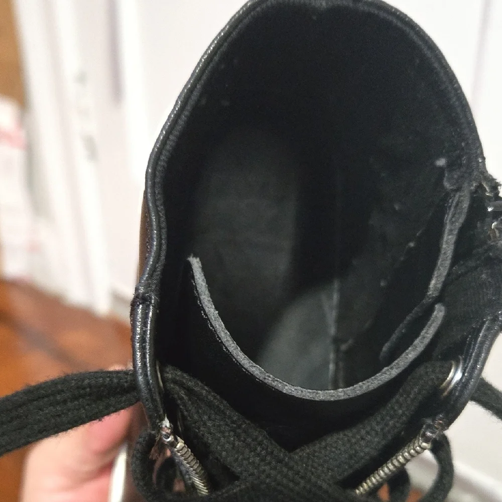 Frye & Co Black Leather Ankle Sneakers Boots